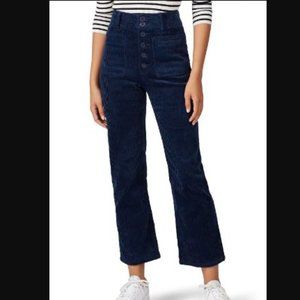 Apiece Apart Button Fly Slim Marston Corduroy Pants Wide Leg Size 4 Blue